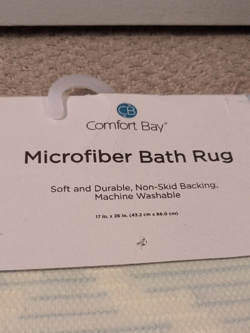 Comfort Bay Teal and White Moroccan-Style Microfiber Bath Mat Rug